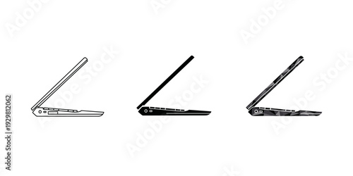 Laptop Side View Icons