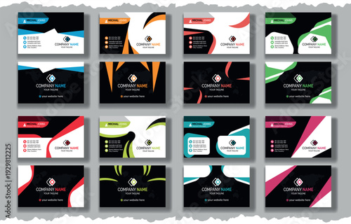 Modern Business Card Templates Collection with Vibrant Color Accents