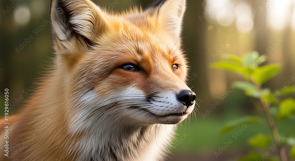 Obraz premium Red Fox Portrait in Natural Habitat.
