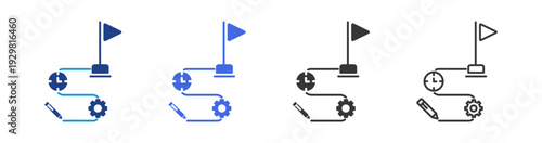plan icon set multiple style collection	
