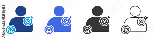 goal icon set multiple style collection	
