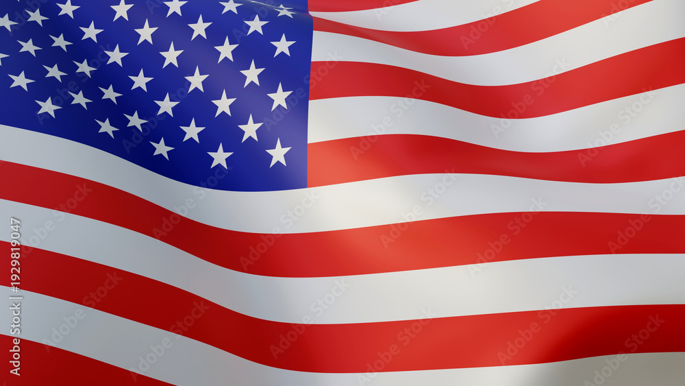 Fototapeta premium Flag of USA. American flag waving in the wind.