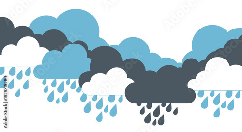 rainy weather clouds with raindrops