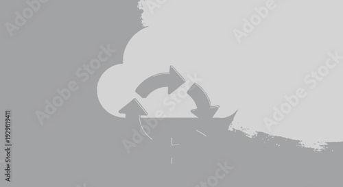 recycling symbol on cloudy background