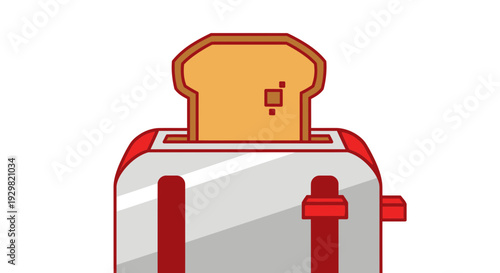 red toaster with bread