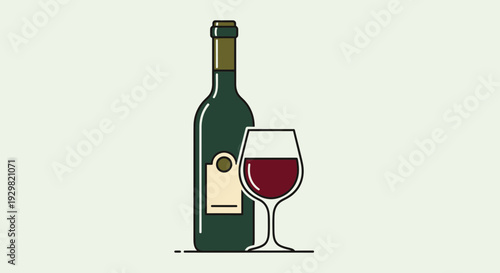 red wine bottle and glass