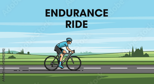 Cyclist Embarks On A Vigorous Endurance Ride Amidst Picturesque Rural Scenery