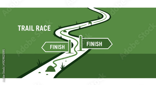 Conceptual Illustration Depicting Trail Race Direction and Finishing Destinations