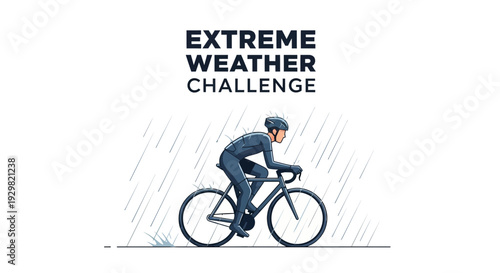 Cyclist Endures Extreme Rain: A Cycling Challenge During Adverse Weather Conditions