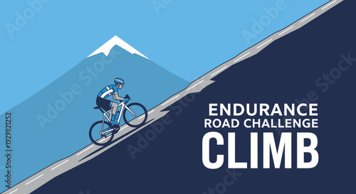 Cyclist Ascending Steep Road Challenges Endurance In Mountainous Terrain