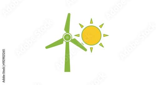 renewable energy, wind turbine and sun