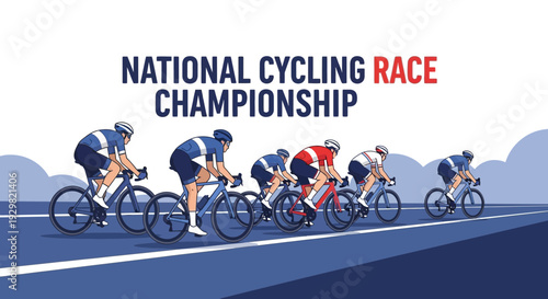 Cycling Competition Illustration: A Dynamic Depiction of a National Championship Race