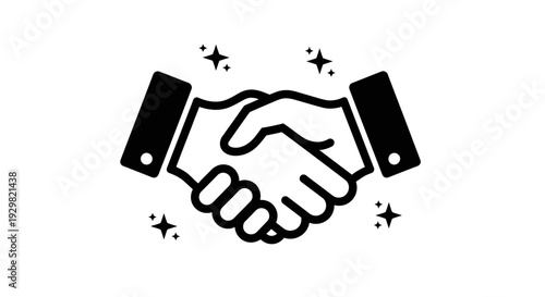 Handshake icon representing agreement, partnership, and successful deal.