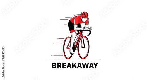 Cyclist in Action: Illustrative Depiction of Speed and Energetic Performance