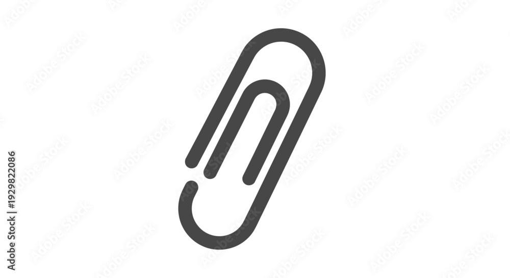 Obraz premium Black Paperclip on White Background.