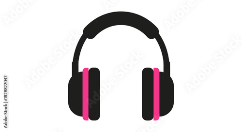 Black Headphones with Pink Accents.