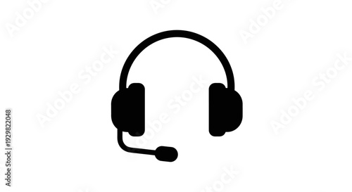 Black Headset with Microphone Icon.