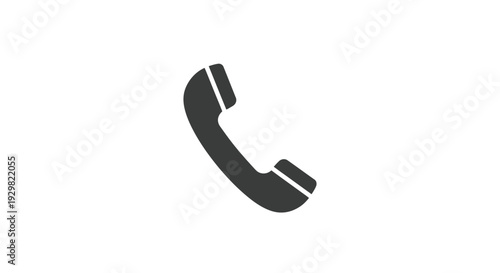 Black Landline Telephone Receiver Icon.