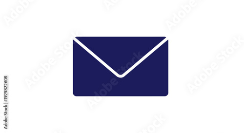 Blue Envelope Icon Simple Design Element.