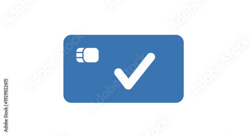 Blue Credit Card with Checkmark.