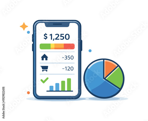 Smart budgeting app usage helping individuals track expenses and manage monthly finances with clarity and discipline, a simple smartphone combined