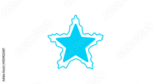 Blue Star Icon Simple Design Element.