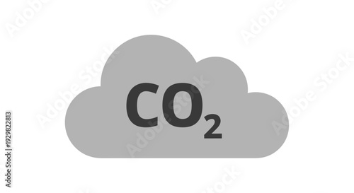 Carbon dioxide cloud symbol icon.