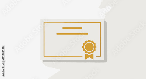 Certificate with Gold Seal and Ribbon.