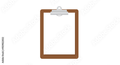 Clipboard with Blank White Paper Sheet.