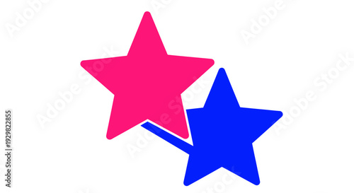 Colorful star shapes in pink blue.