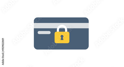 Credit Card with Locked Security Padlock.
