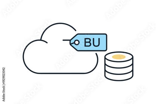 FinOps cost allocation tagging strategy for multi cloud enterprises assigning infrastructure expenses to internal business units, a compact cloud icon