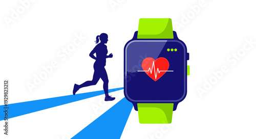 runner with smart watch and heart rate monitor