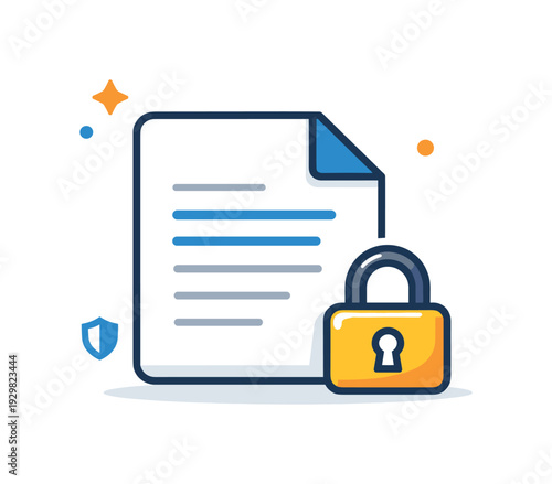Digital file encryption and confidential data protection process securing sensitive business information from unauthorized access, a simple document