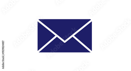 Dark Blue Envelope Icon Symbol.