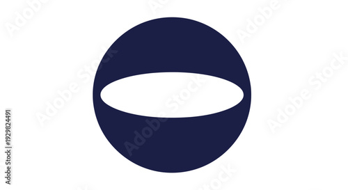 Dark Blue Circle with White Interior Space.