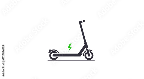 Electric Scooter Illustration Side View.
