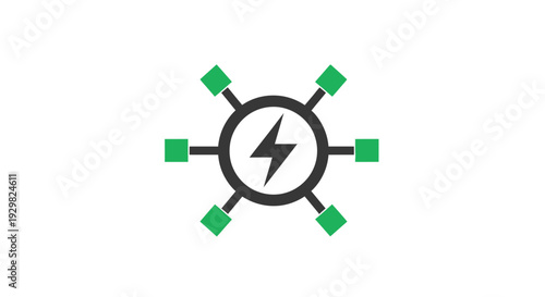 Electricity Logo with Lightning Bolt Symbol.