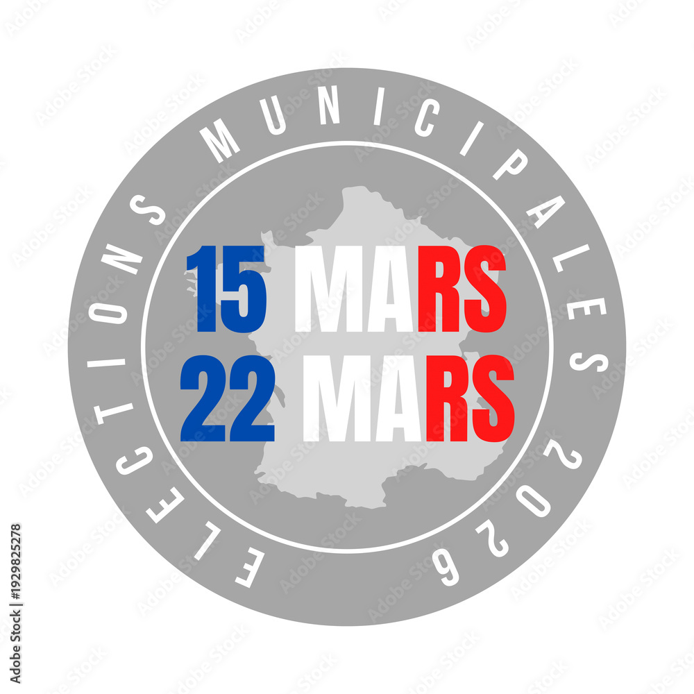 Fototapeta premium Symbole élections municipales 2026 en France