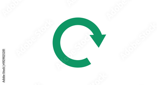 Green Circular Arrow Recycling Symbol Icon.