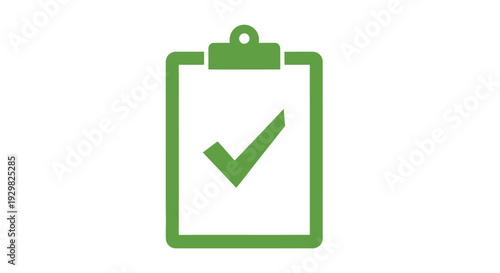Green Clipboard with Checkmark Icon.