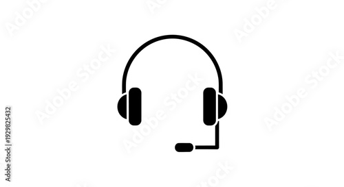 Headset with Microphone Simple Icon Design.