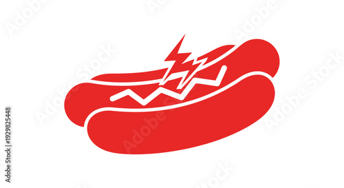 Hot Dog with Lightning Bolt Illustration.