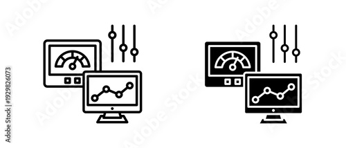 Operations Control icon set with style outline and solid. vector simple elements for design and presentation.