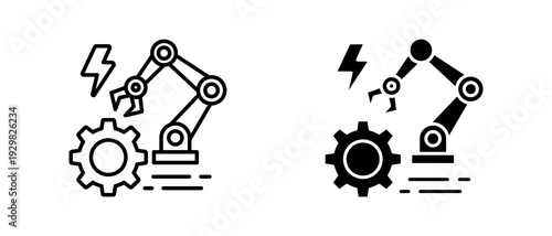 Task Automation icon set with style outline and solid. vector simple elements for design and presentation.