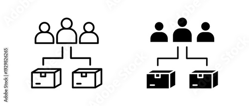 Resource Allocation icon set with style outline and solid. vector simple elements for design and presentation.