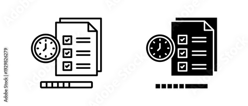 Time Management icon set with style outline and solid. vector simple elements for design and presentation.