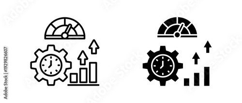 Operations Efficiency icon set with style outline and solid. vector simple elements for design and presentation.