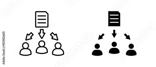 Task Distribution icon set with style outline and solid. vector simple elements for design and presentation.