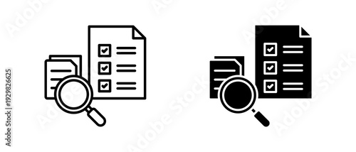 Process Review icon set with style outline and solid. vector simple elements for design and presentation.